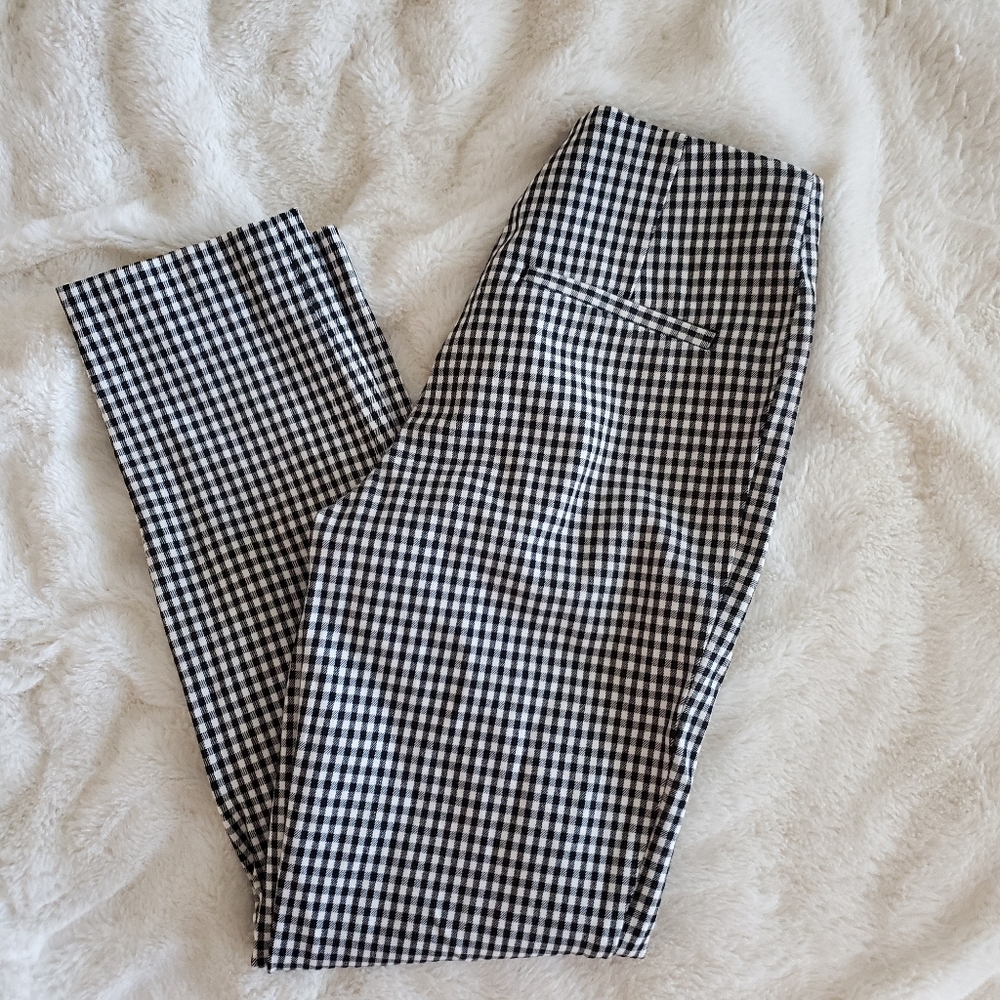 Classic Black & White Gingham Plaid Pants